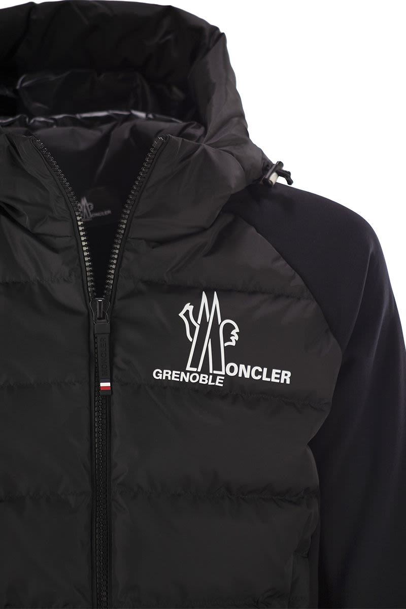 MONCLER GRENOBLE Men's Padded Zip-Up Hoodie with Technical Inserts