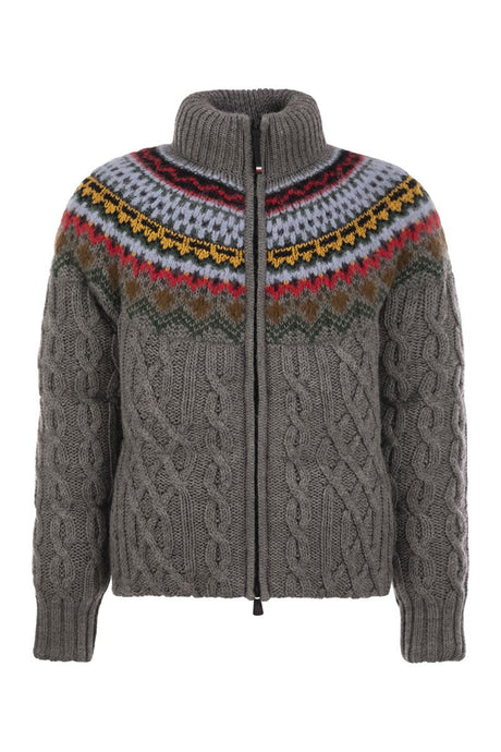 MONCLER GRENOBLE GERLOS - SHORT DOWN JACKET IN WOOL