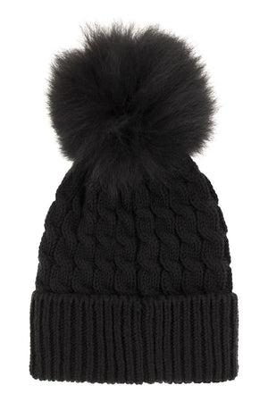 MONCLER GRENOBLE Cozy Wool Knit Beanie with Luxurious Pom-Pom