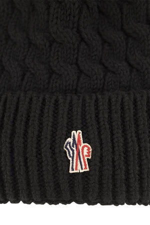 MONCLER GRENOBLE Cozy Wool Knit Beanie with Luxurious Pom-Pom