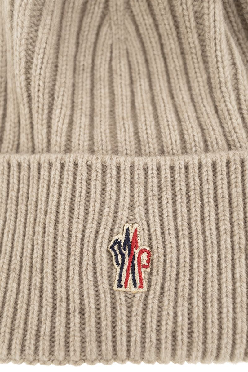 MONCLER GRENOBLE Cashmere Cap with Pom-Pom