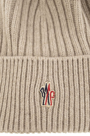 MONCLER GRENOBLE Cashmere Cap with Pom-Pom