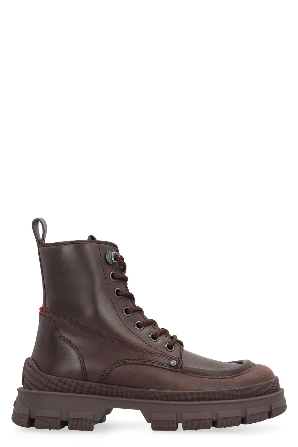 MONCLER Classic Leather Lace-Up Boots for Men