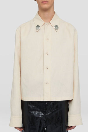 JIL SANDER Men's Beige Linen Shirt for Spring/Summer 2024