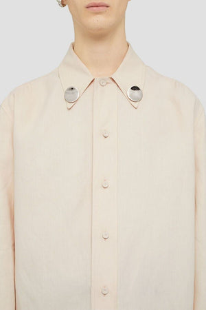 JIL SANDER Men's Beige Linen Shirt for Spring/Summer 2024