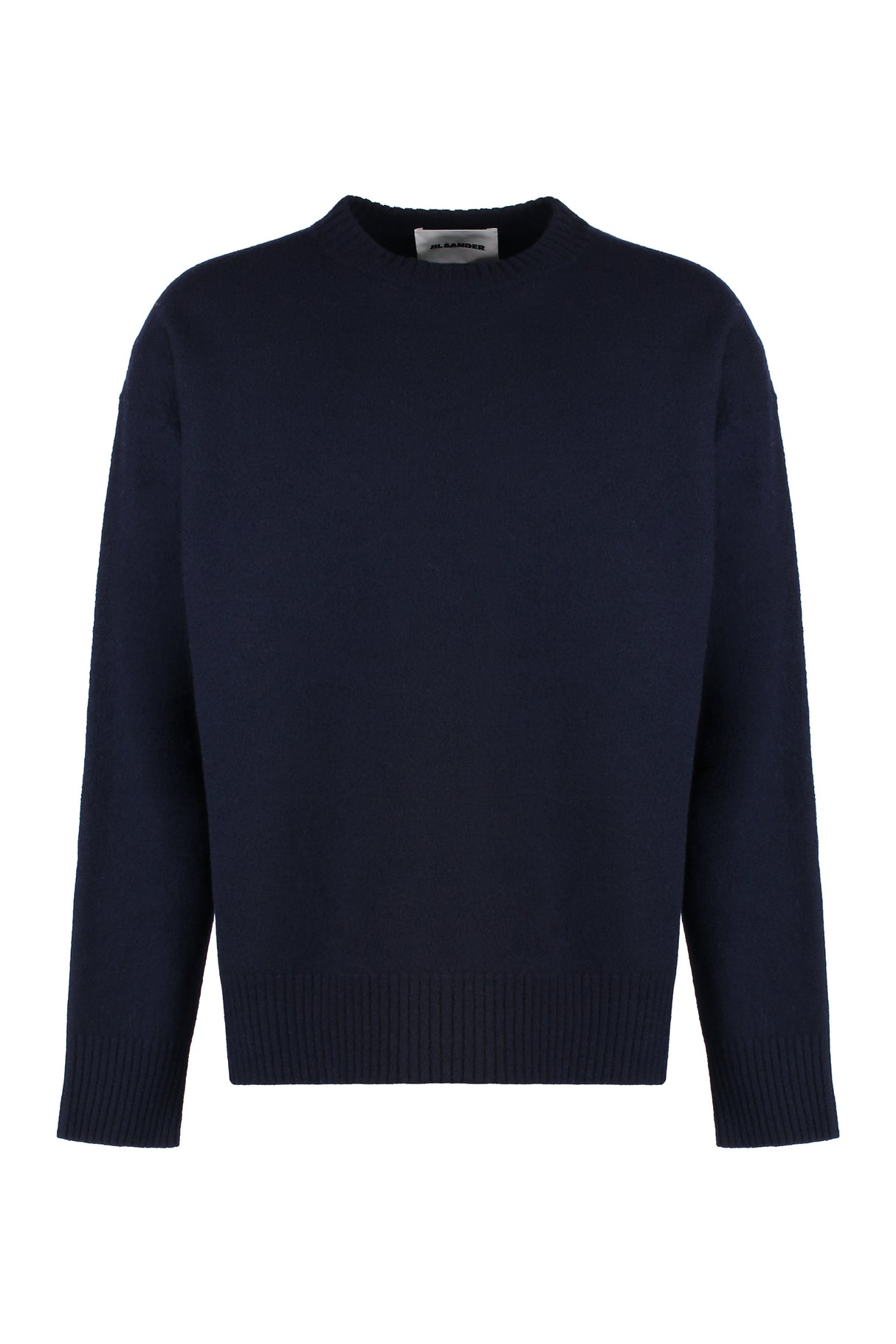 JIL SANDER Navy Ribbed Wool Sweater for Men