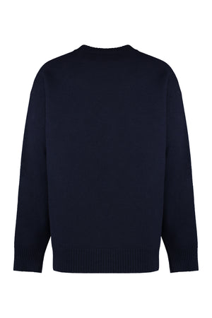 JIL SANDER Navy Ribbed Wool Sweater for Men