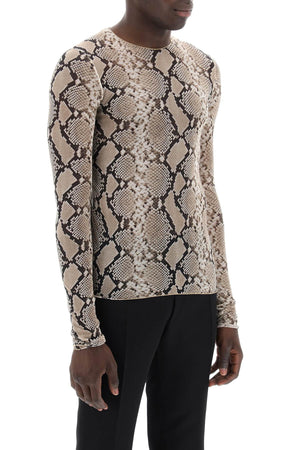 JIL SANDER Silk Python Print Long-Sleeved T-Shirt for Men