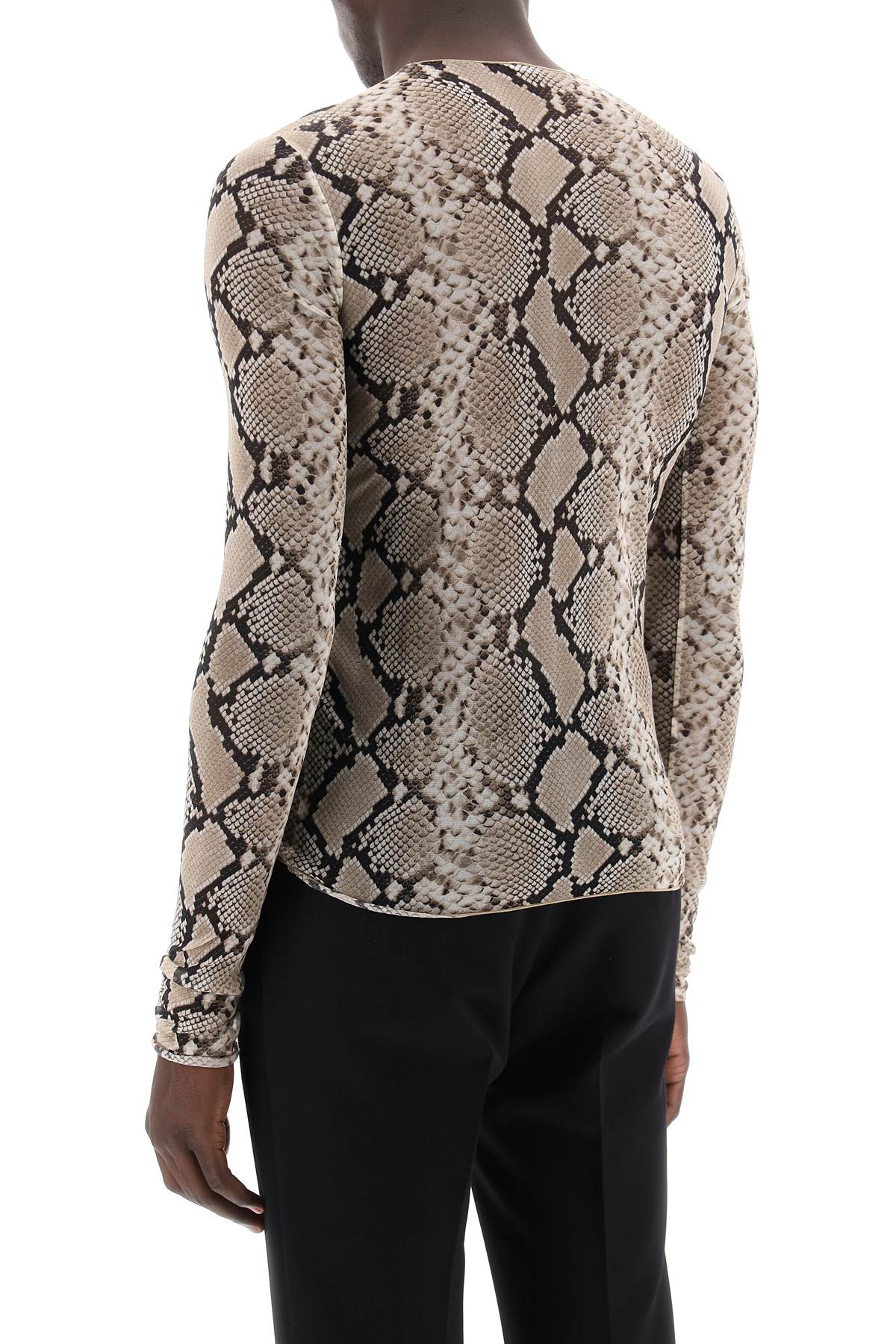 JIL SANDER Silk Python Print Long-Sleeved T-Shirt for Men