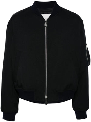 JIL SANDER Midnight Blue Padded Bomber Jacket for Men