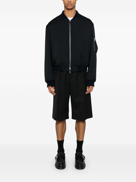 JIL SANDER Midnight Blue Padded Bomber Jacket for Men