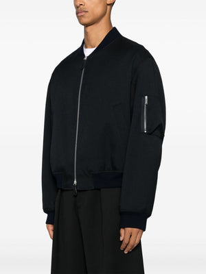 JIL SANDER Midnight Blue Padded Bomber Jacket for Men