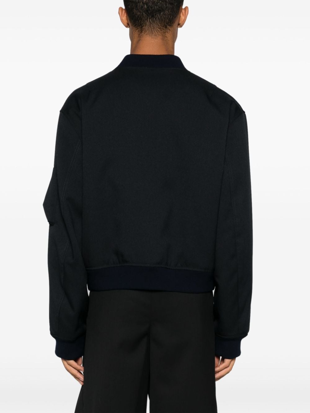 JIL SANDER Midnight Blue Padded Bomber Jacket for Men