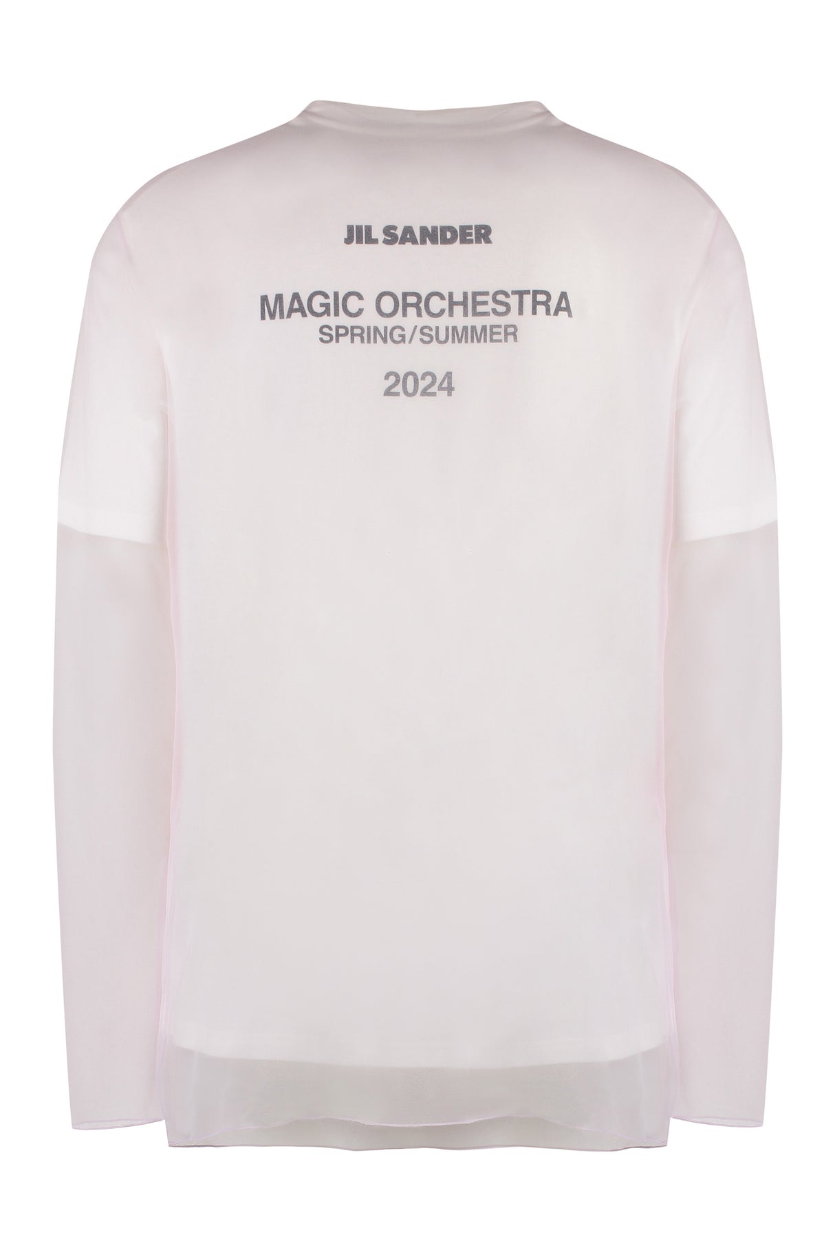 JIL SANDER Layered Cotton T-Shirt with Tulle Top Layer for Men - White