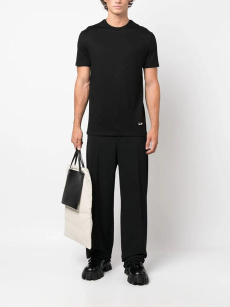 JIL SANDER Mens Black Cotton Graphic Tee for SS24