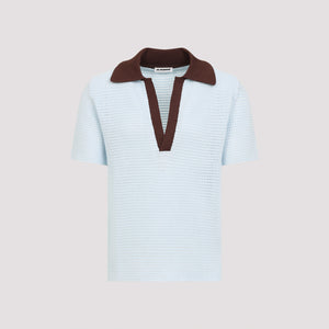 JIL SANDER Classic Short Sleeve Knit Polo for Men