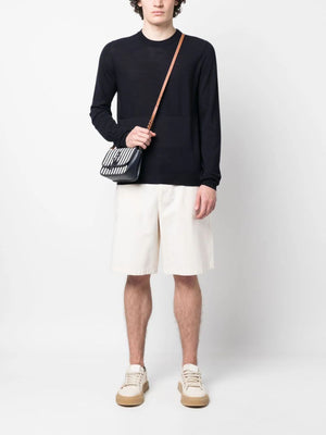 JIL SANDER SS24 Men's Wool T-Shirt in Azul Marin