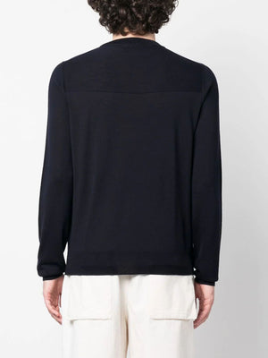 JIL SANDER SS24 Men's Wool T-Shirt in Azul Marin