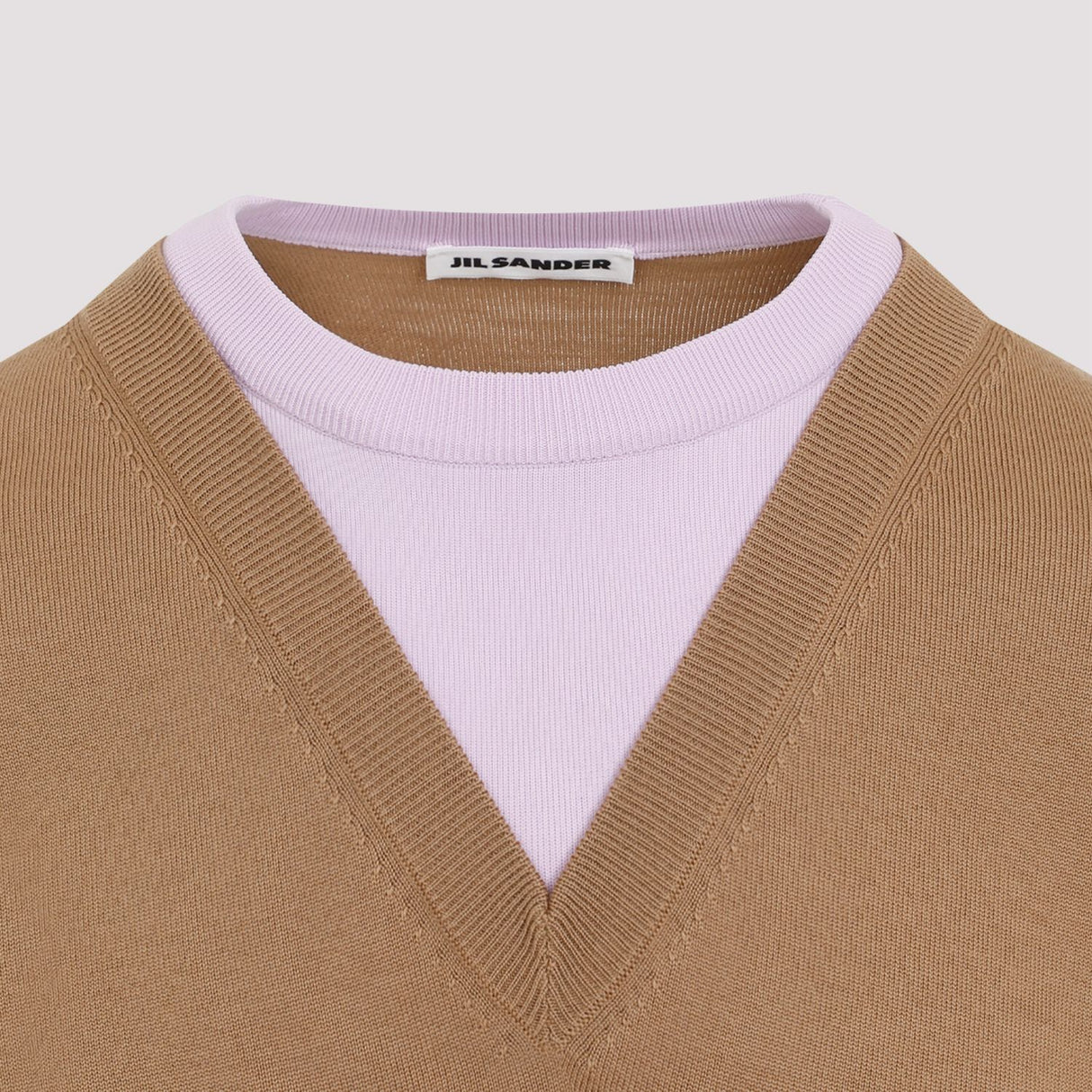 JIL SANDER Beige Wool Men's Pullover for FW24 Collection