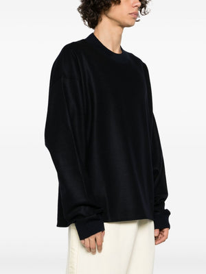 JIL SANDER Casual Wool Sweater with Round Collar