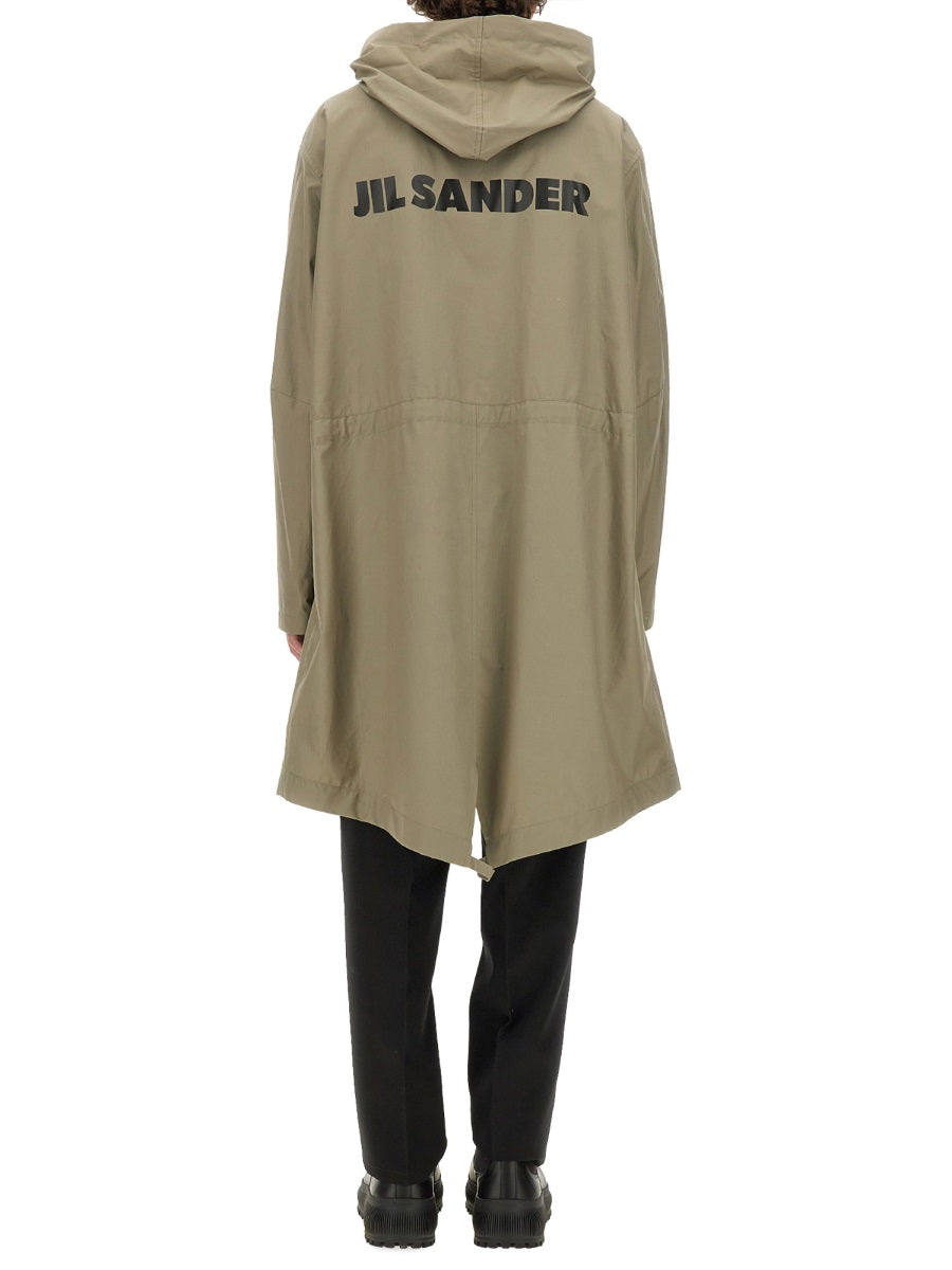 JIL SANDER Cotton Parka Jacket with Logo - Size 48