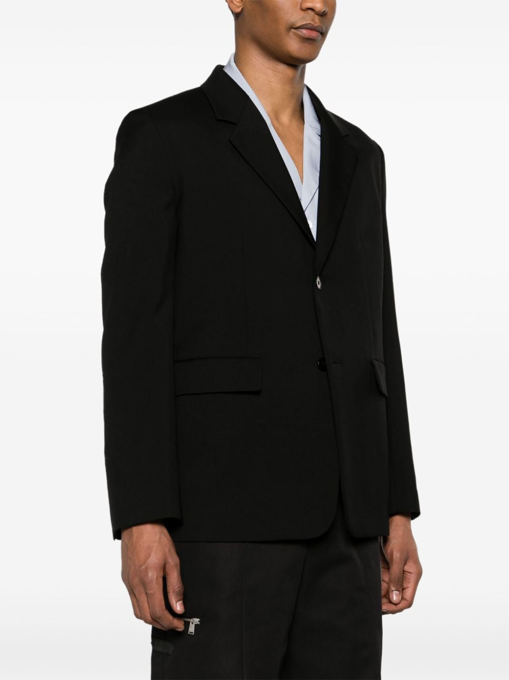 JIL SANDER Tailored Black Fine Wool Gabardine Blazer Jacket for Men