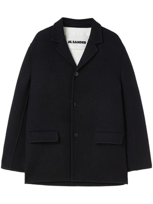 JIL SANDER Classic Black Wool Jacket for Men - Straight Cut