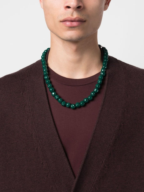 JIL SANDER Green Ancestor Moon Necklace for Men - SS23 Collection