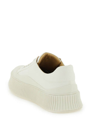 JIL SANDER Men's Beige Leather Sneakers for SS23