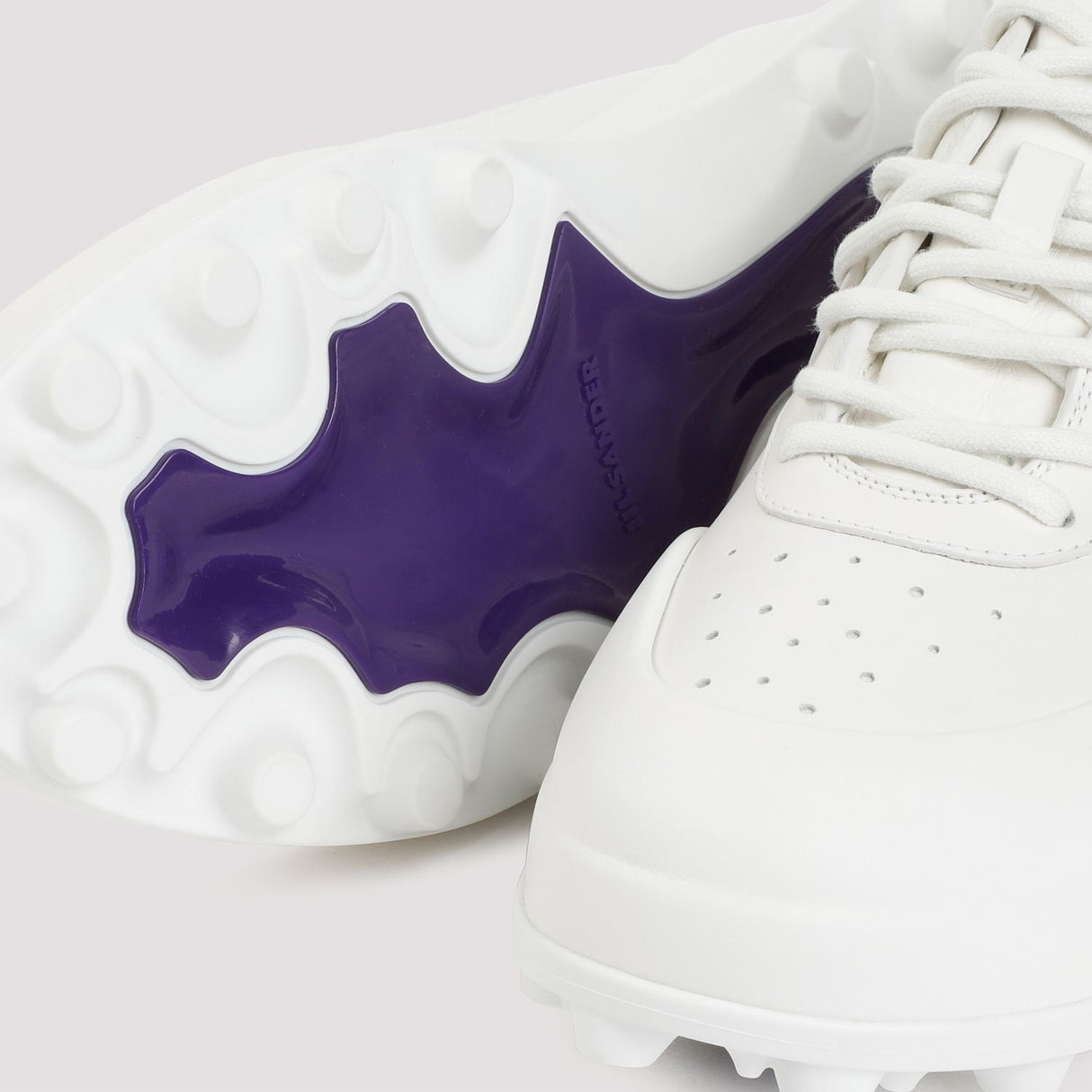 JIL SANDER Men's White Leather Sneakers for SS24 Collection