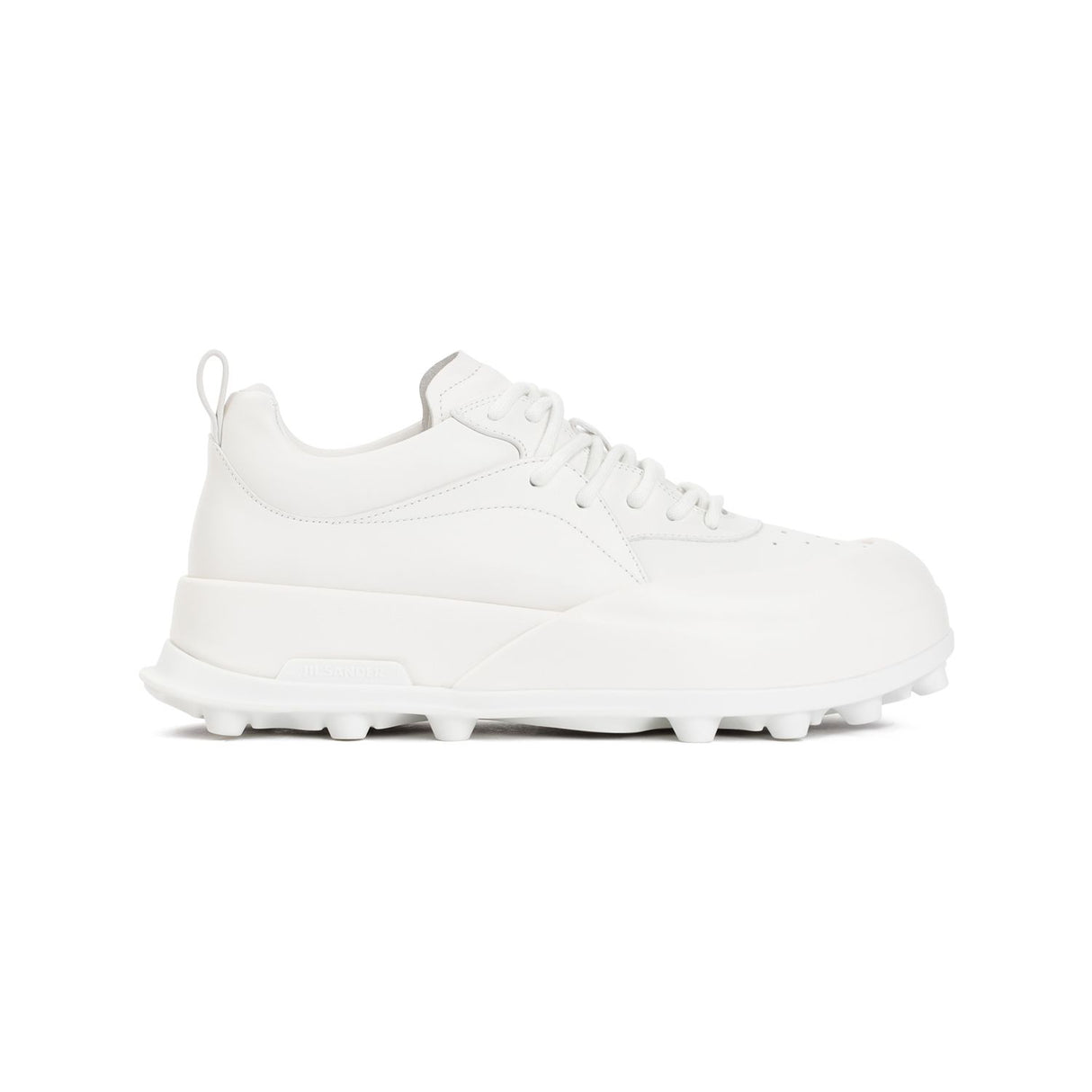 JIL SANDER White Leather Orb Sneakers for Men