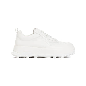 JIL SANDER White Leather Orb Sneakers for Men