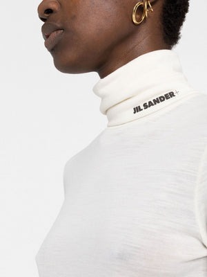 JIL SANDER Natural Turtle Neck Top for Women