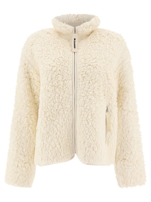 JIL SANDER Eco Shearling Winter Jacket in White