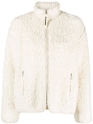 JIL SANDER Eco Shearling Winter Jacket in White