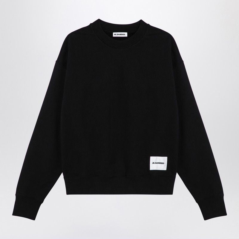 JIL SANDER Chic Black Cotton Crewneck Sweatshirt for Women