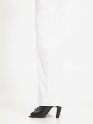 JIL SANDER White Cotton Wide-Leg Cargo Pants for Women - SS23 Collection