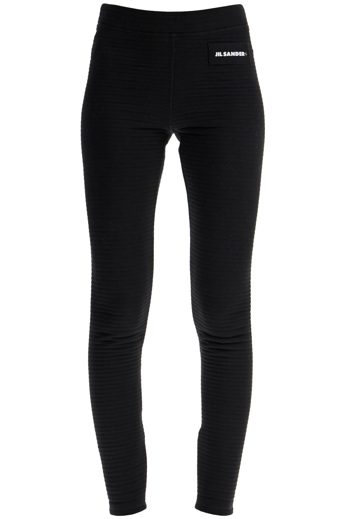 JIL SANDER Striped Knit Leggings with Zipper Ankles