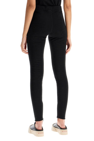 JIL SANDER Striped Knit Leggings with Zipper Ankles