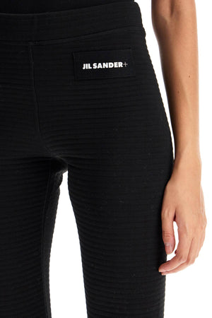 JIL SANDER Striped Knit Leggings with Zipper Ankles