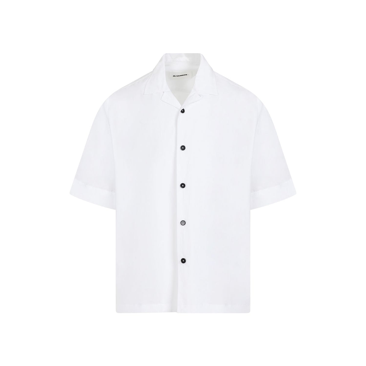 JIL SANDER French Blue Cotton Shirt with Short Sleeves for Men