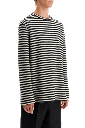 JIL SANDER Relaxed Fit Striped Wool Sweater (Size L)