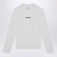 JIL SANDER Porcelain Cotton Crew-Neck Sweater with Logo Detail