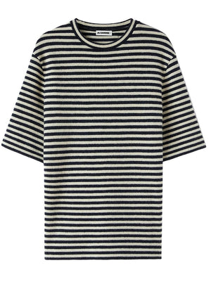 JIL SANDER Gray Striped Wool T-Shirt for Men - FW23 Collection