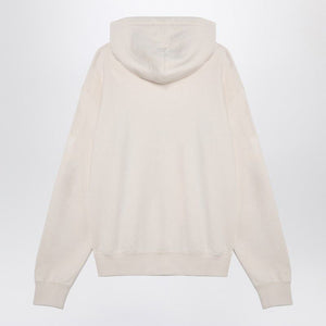 JIL SANDER Men's Ivory Hooded Sweatshirt with Logo Patch