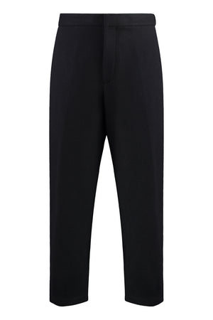 JIL SANDER Classic Wool Trousers with Elastic Back Waist Insert