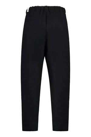 JIL SANDER Classic Wool Trousers with Elastic Back Waist Insert