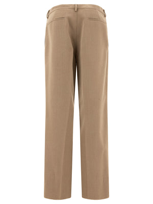 JIL SANDER Melange Wool Trousers - Regular Fit, High Rise