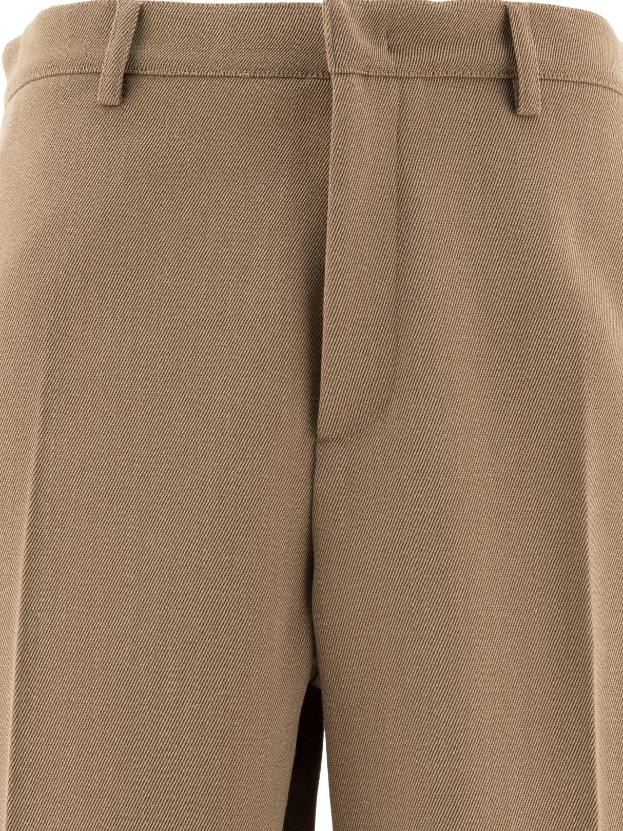 JIL SANDER Melange Wool Trousers - Regular Fit, High Rise