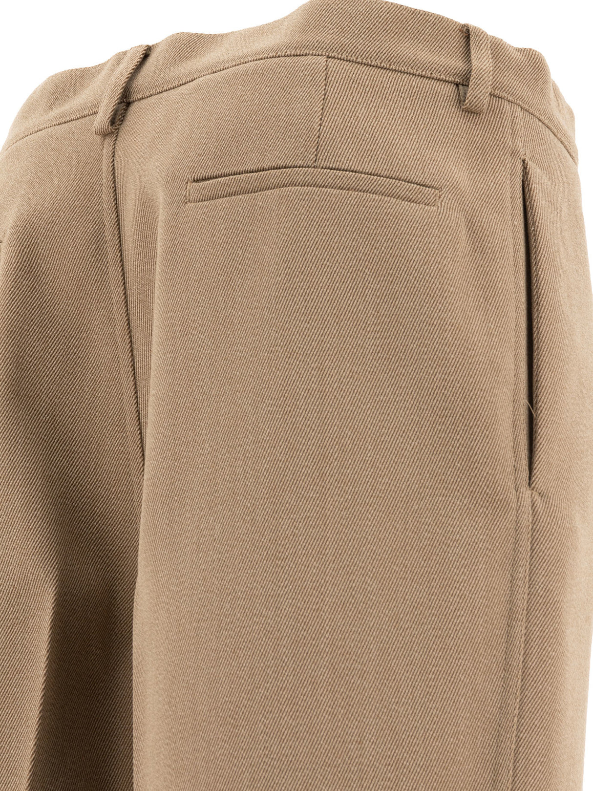 JIL SANDER Melange Wool Trousers - Regular Fit, High Rise